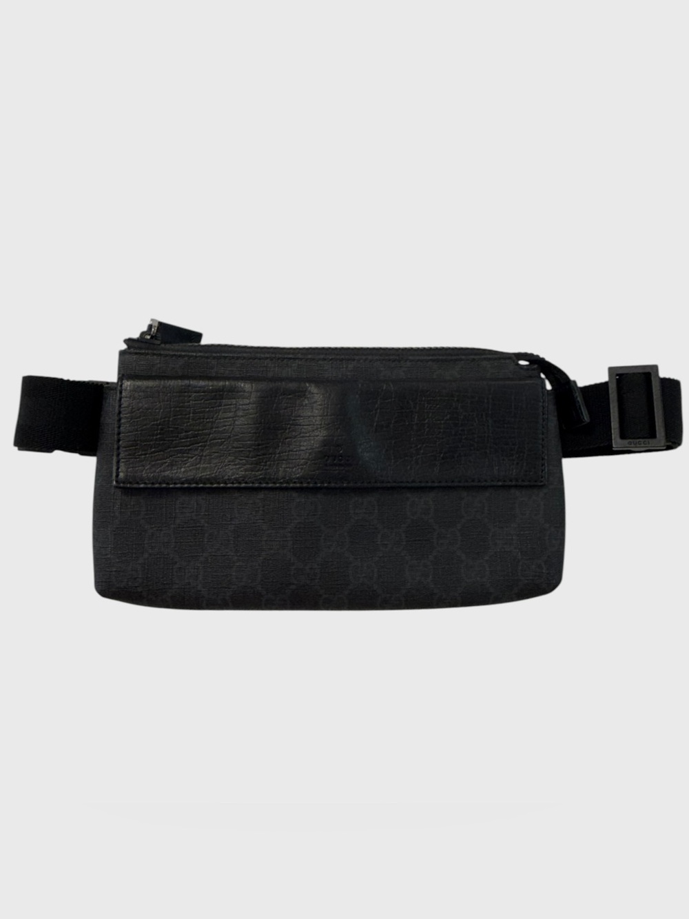 GUCCI Black GG Coated Canvas Belt Bag